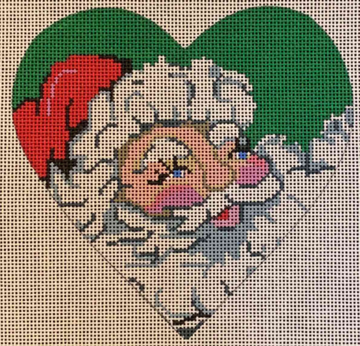 Patti Mann Heart Santa Needlepoint Canvas