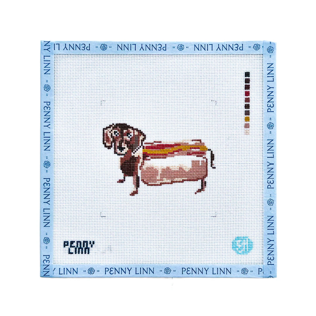 Penny Linn Evelyn Henson Weenie in Costume Needlepoint Canvas