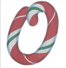 Pepperberry Designs Candy Cane Letter O Needlepoint Canvas