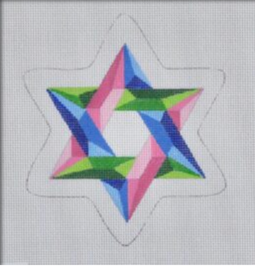 Pepperberry Designs Colorful Star of David Needlepoint Canvas