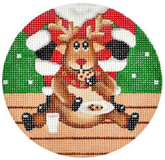 Pepperberry Designs Cookie Eating Reindeer Needlepoint Canvas