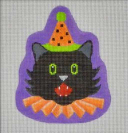 Pepperberry Designs Fancy Black Cat Needlepoint Canvas