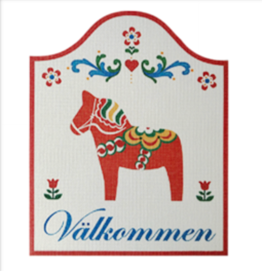 Pepperberry Designs Swedish Welcome Sign Needlepoint Canvas