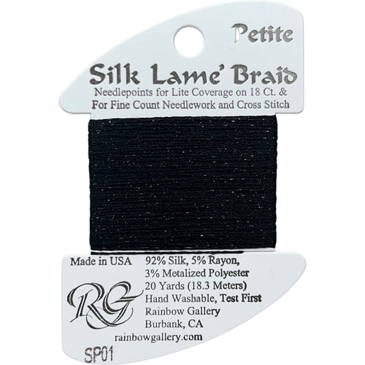 Rainbow Gallery Silk Lame Braid Petite - 001 Black