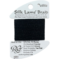 Rainbow Gallery Silk Lame Braid Petite - 001 Black