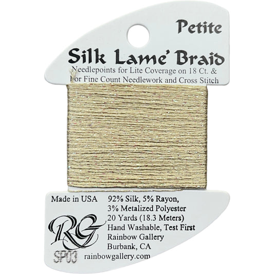Rainbow Gallery Silk Lame Braid Petite - 003 Ecru