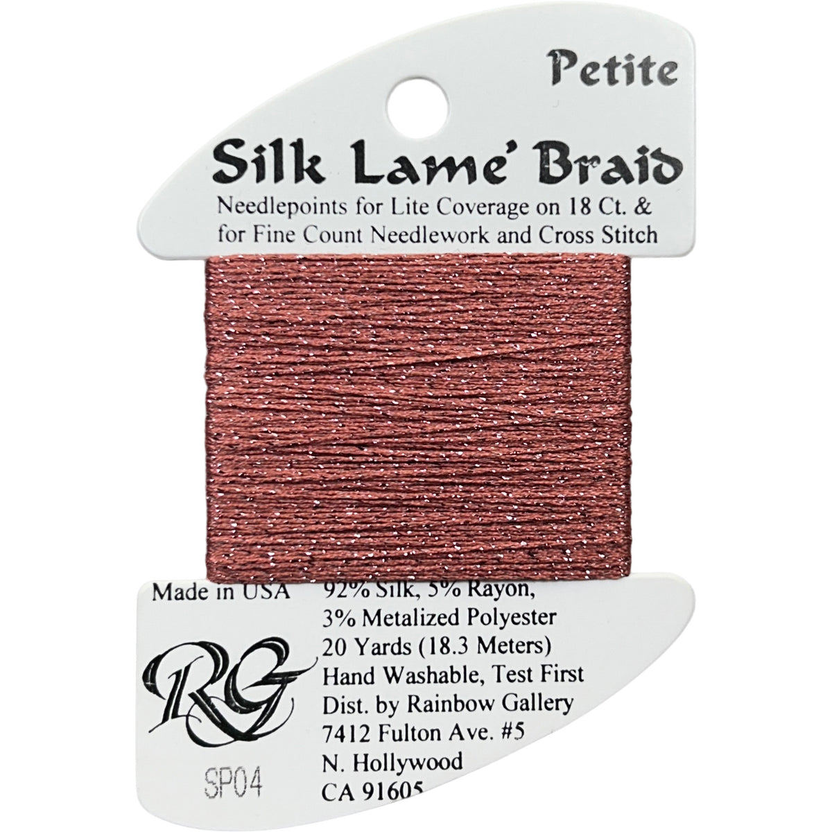 Rainbow Gallery Silk Lame Braid Petite - 004 Antique Rose