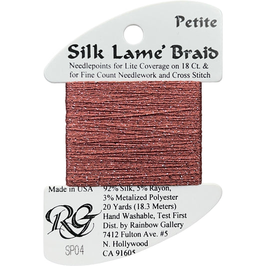 Rainbow Gallery Silk Lame Braid Petite - 004 Antique Rose