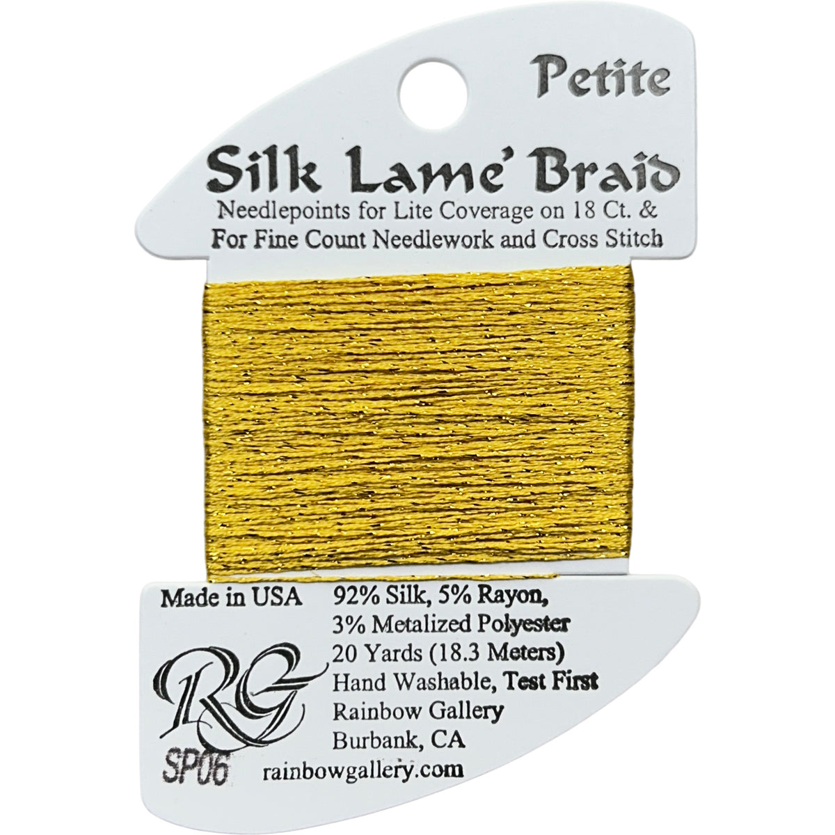 Rainbow Gallery Silk Lame Braid Petite - 006 Gold