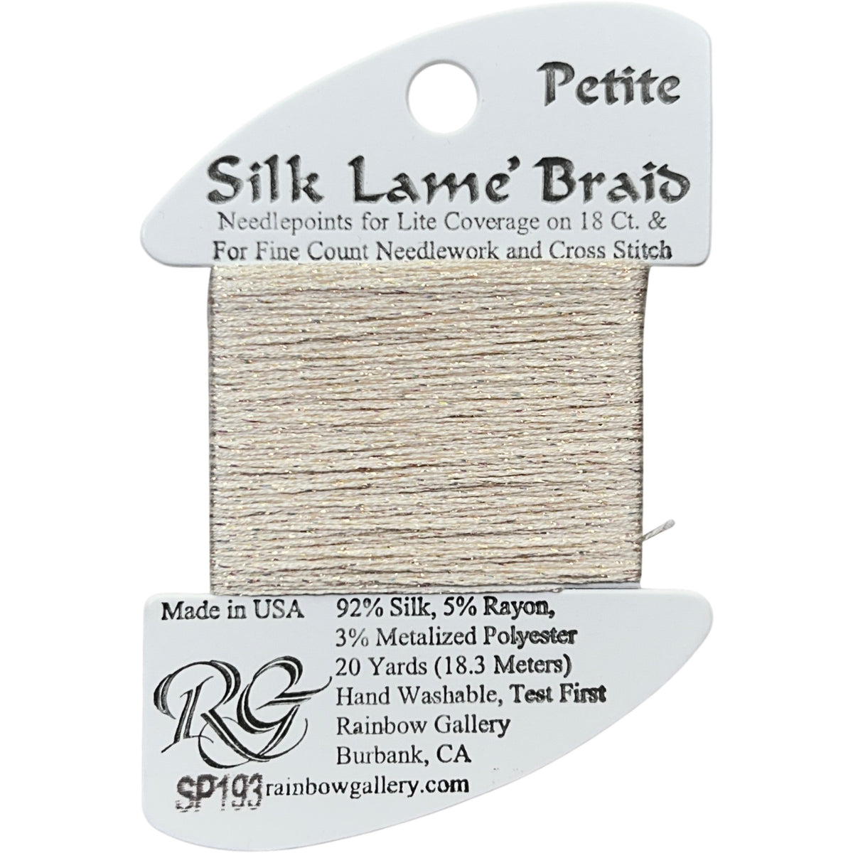 Rainbow Gallery Silk Lame Braid Petite - 193 Creme Brulee