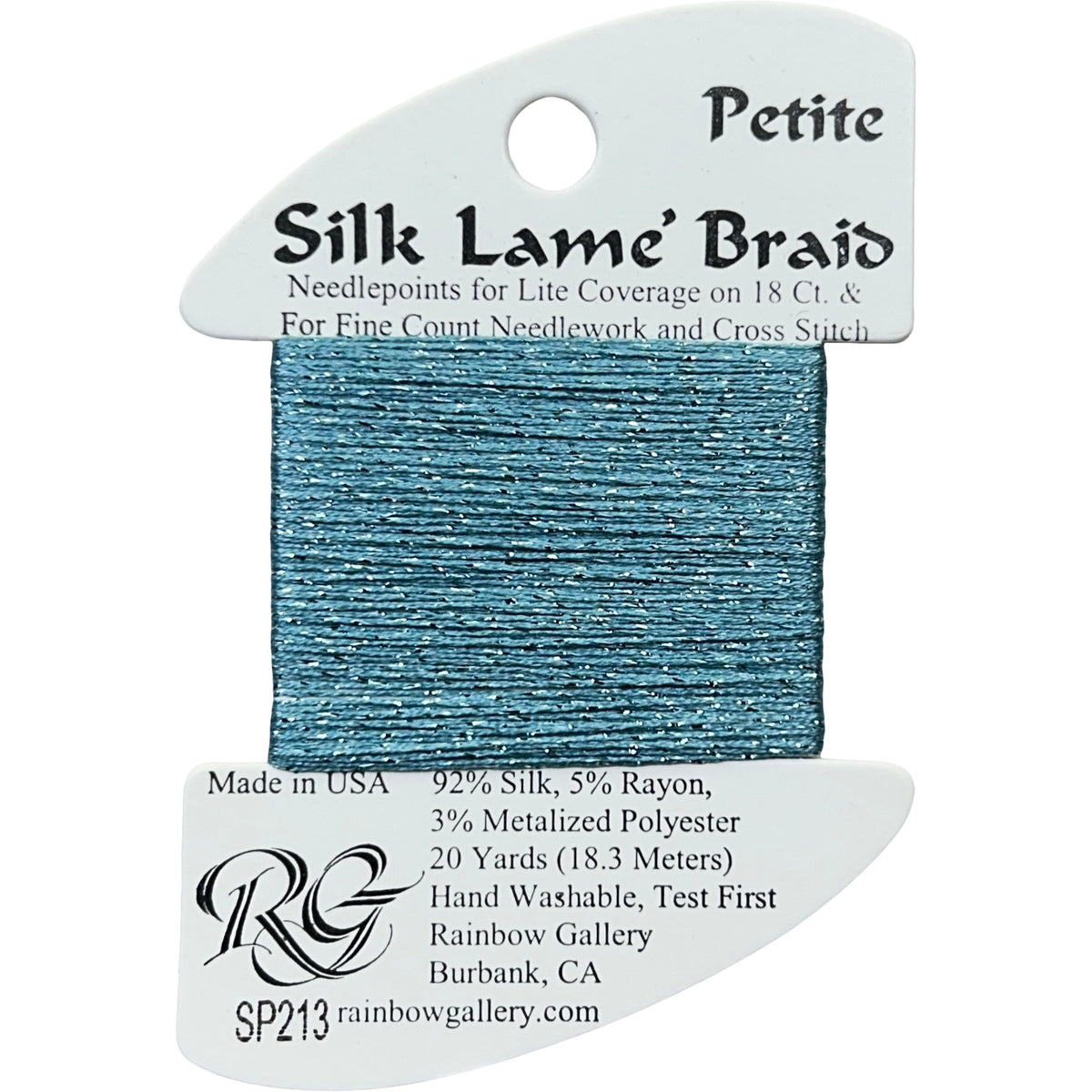 Rainbow Gallery Silk Lame Braid Petite - 213 Dusty Turquoise