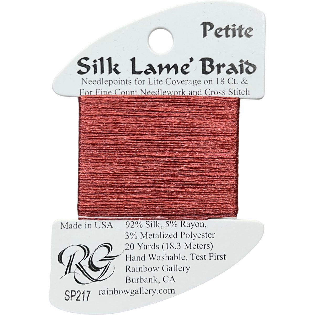Rainbow Gallery Silk Lame Braid Petite - 217 Burnt Coral