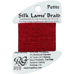 Rainbow Gallery Silk Lame Braid Petite - 218 Corvette Red