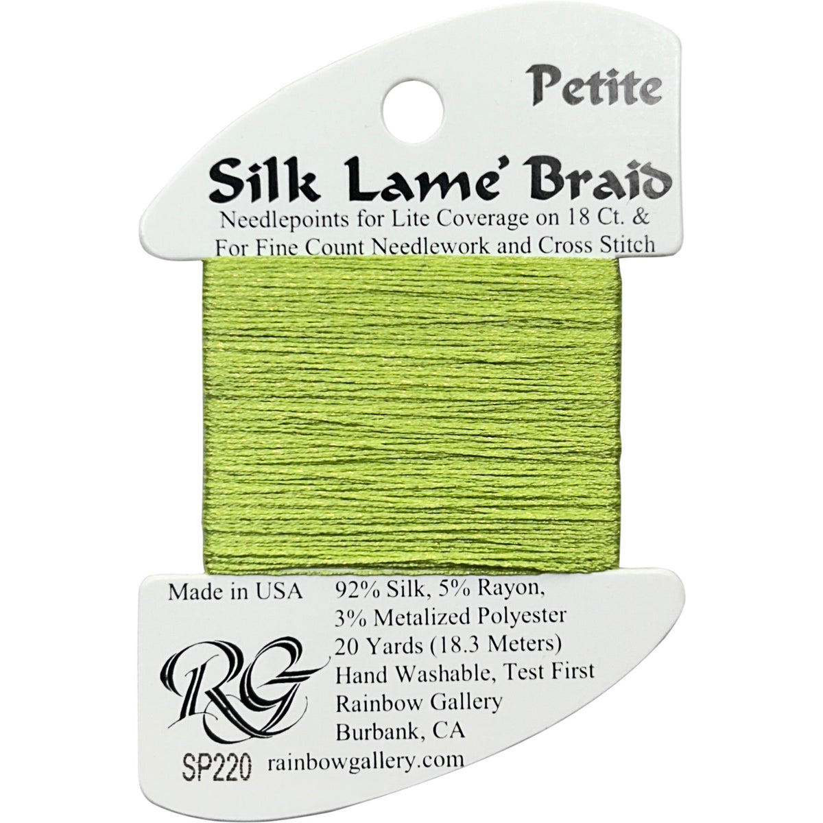 Rainbow Gallery Silk Lame Braid Petite - 220 Lemongrass