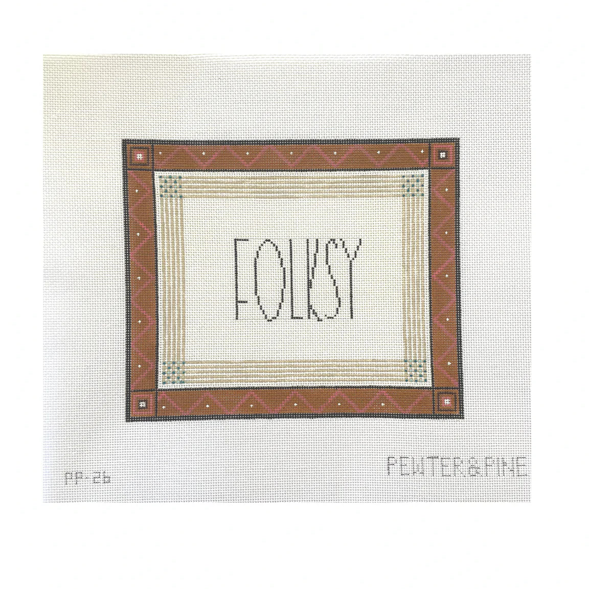 Pewter & Pine Folksy Needlepoint Canvas