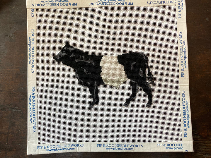 Pip & Roo Belted Galloway Cow Needlepoint Canvas