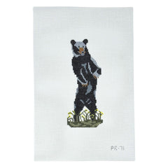 Pip & Roo Black Bear Needlepoint Canvas