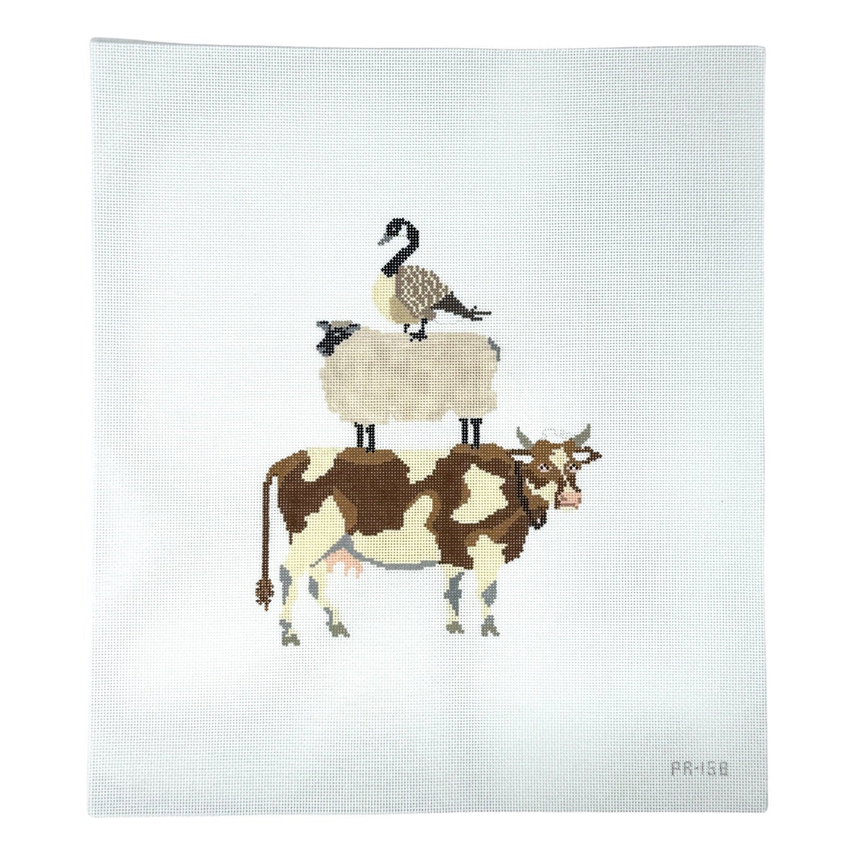Pip & Roo Cow Sheep Goose Stack Needlepoint Canvas