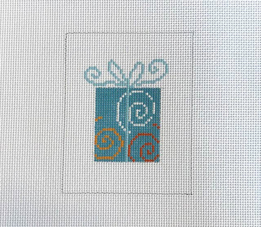 Pippin Studio Blue Swirls Present Needlepoint Canvas