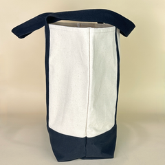 Planet Earth Large Cotton Canvas Self Finishing Tote Bag - Black