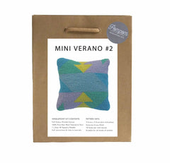 Pompom Design Mini Verano Pillow Needlepoint Kit - Blue and Purple