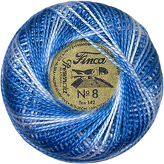 Presencia Finca Perle Size 8 - 9655 Variegated Antique Blue