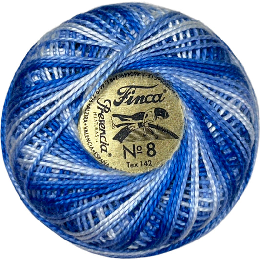 Presencia Finca Perle Size 8 - 9705 Variegated Royal Blue