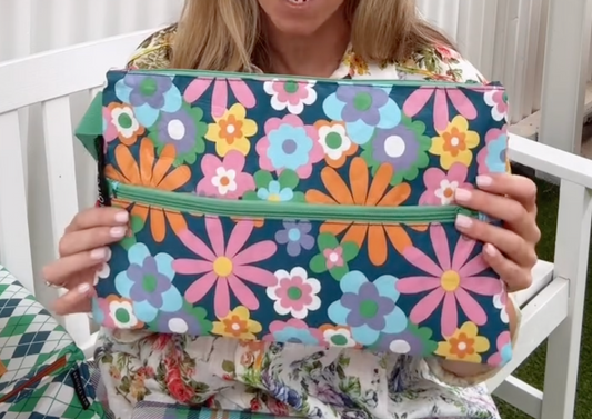 Project Ten Double Zip Project Bag – Hydrangea