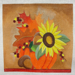 Raymond Crawford Pumpkin Sunflower Floral by Needlepoint Canvas