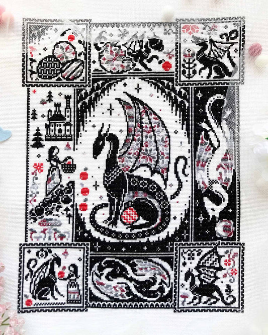 Quaternion Creations Of Dragons and Apples Cross Stitch Pattern