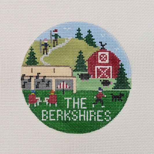 Doolittle Stitchery The Berkshires Round Needlepoint Canvas