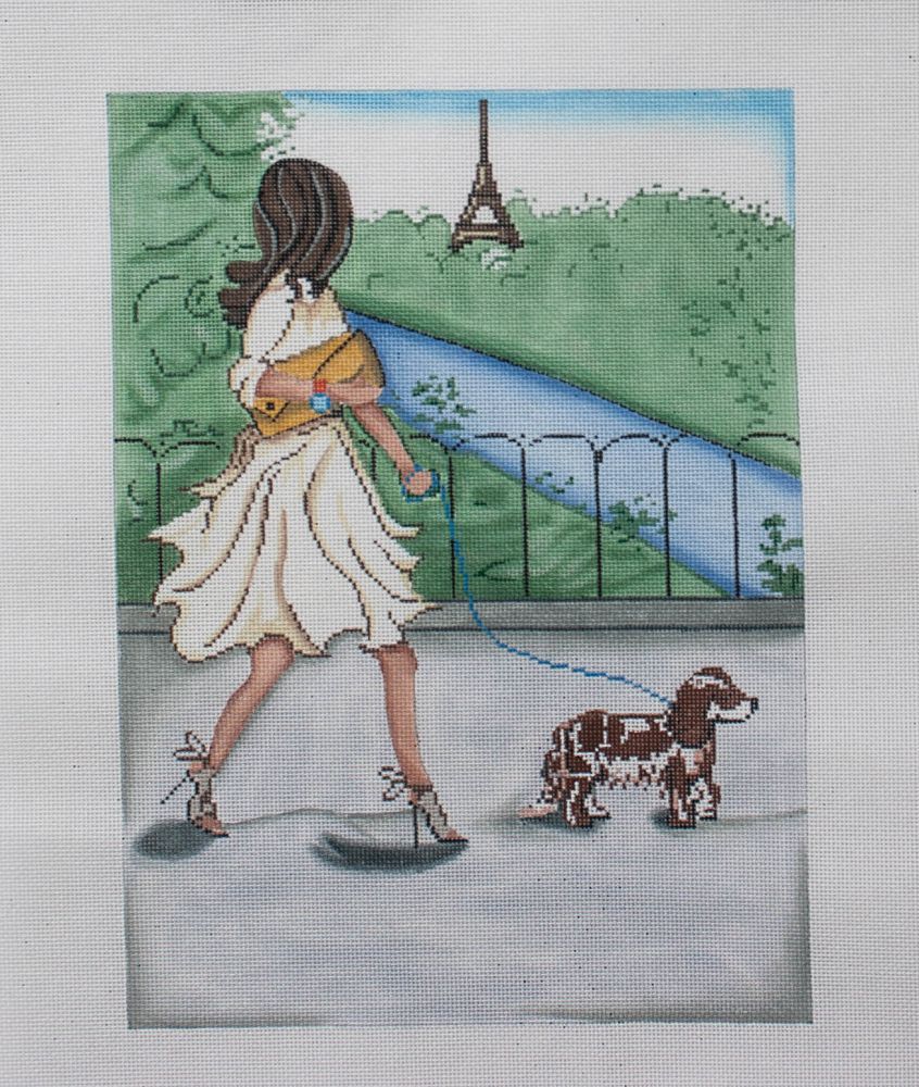 Patti Mann Paris Walk Eiffel Tower Needlepoint Canvas