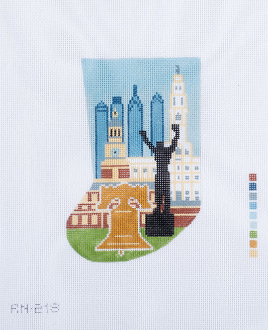 Rittenhouse Needlepoint Philadelphia Mini Sock Needlepoint Canvas