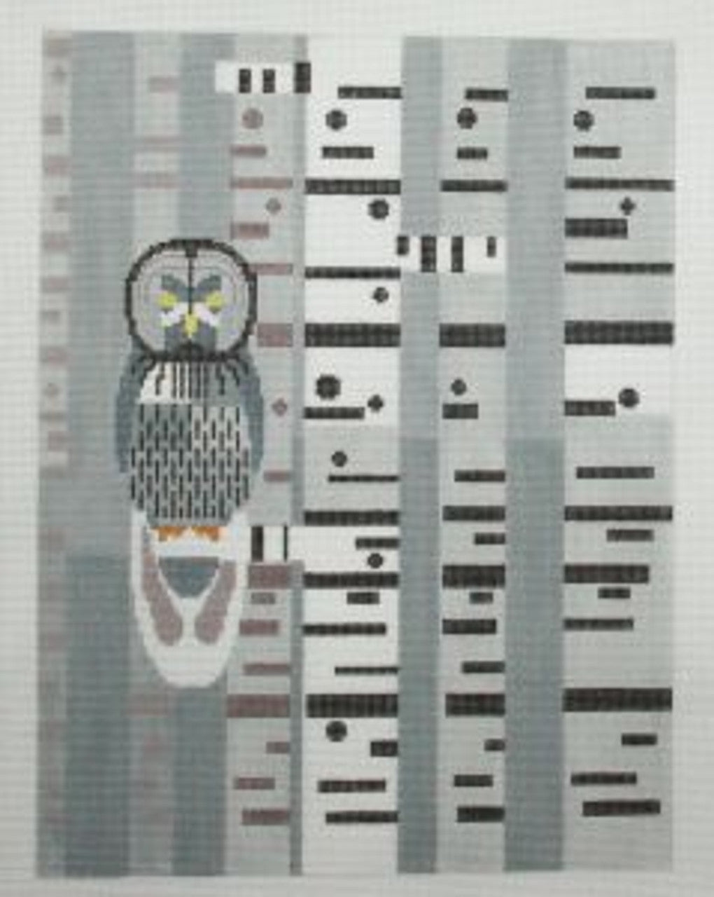 Rittenhouse Needlepoint Owl in Birch Trees Needlepoint Canvas - 13M