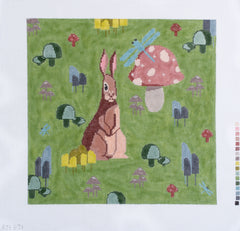 Rittenhouse Needlepoint Bunny with Dragonflies Needlepoint Canvas