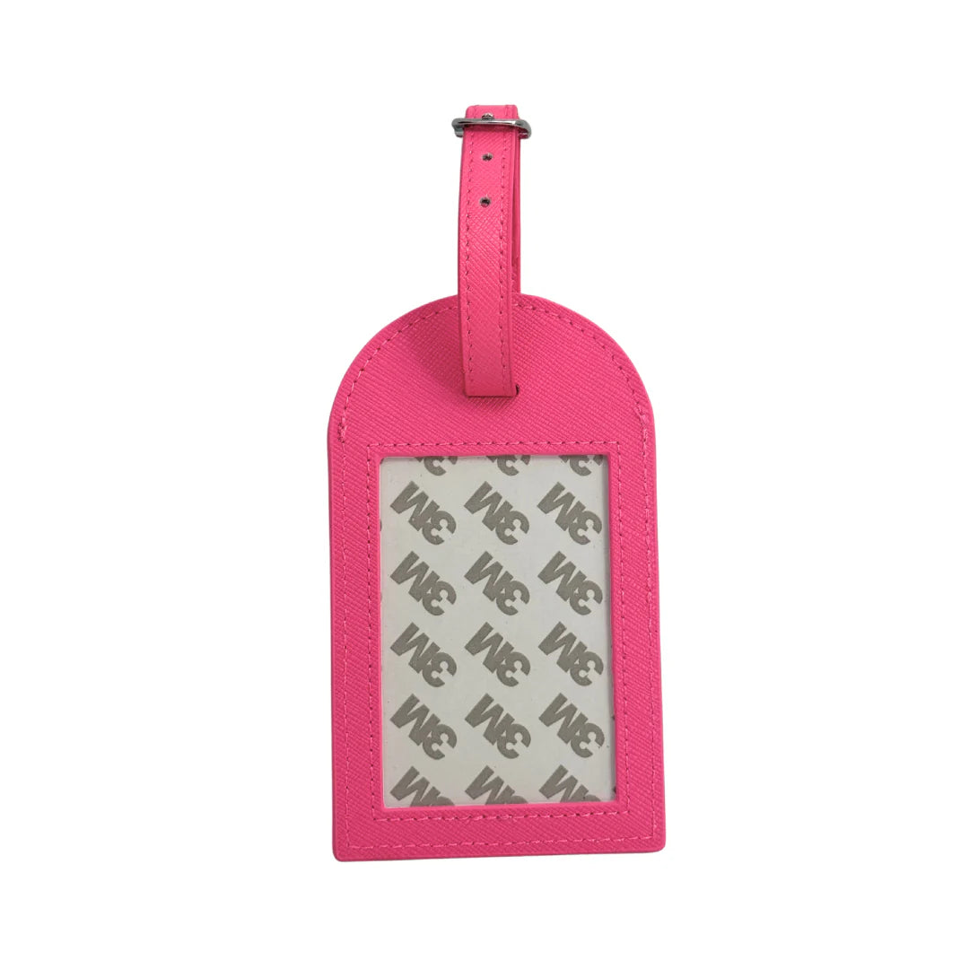 Rachel Barri Leather Self Finishing Bag Luggage Tag - Hot Pink