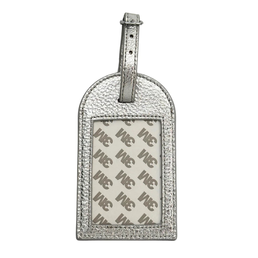 Rachel Barri Leather Self Finishing Bag Luggage Tag - Silver