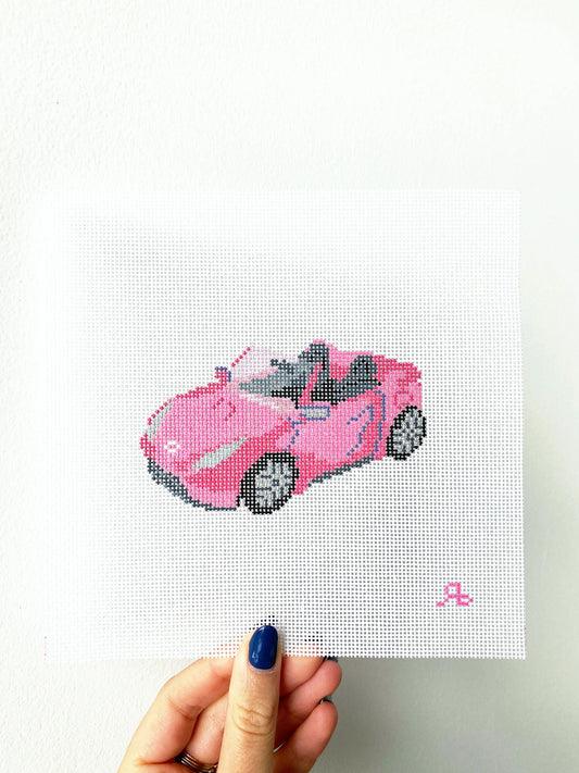 Rachel Barri Barbie Car Needlepoint Canvas