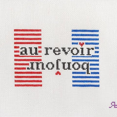 Rachel Barri Bonjour Au Revoir Needlepoint Canvas