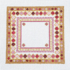 Rachel Barri Square China Pattern Needlepoint Canvas - Pinks