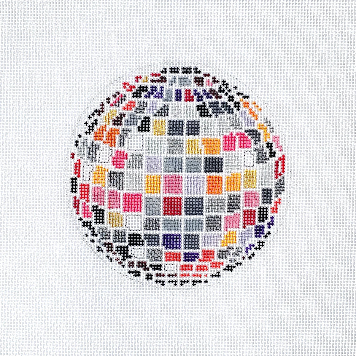 Rachel Barri Disco Ball Needlepoint Canvas - Warm Tones