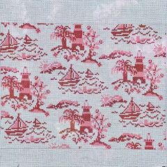 Rachel Barri x SCT Summer Toile Needlepoint Canvas - Red