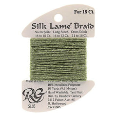 Rainbow Gallery Silk Lame Braid 18 - 005 Avocado