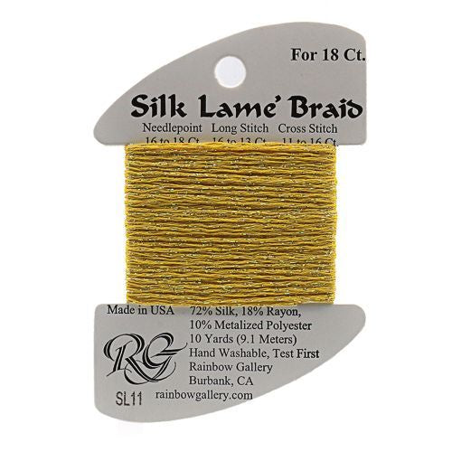 Rainbow Gallery Silk Lame Braid 18 - 011 Yellow