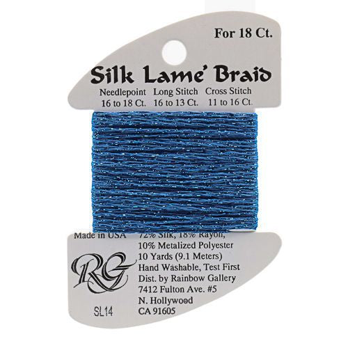 Rainbow Gallery Silk Lame Braid 18 - 014 Blue