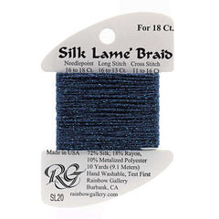 Rainbow Gallery Silk Lame Braid 18 - 020 Dark Antique Blue