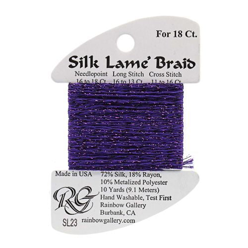 Rainbow Gallery Silk Lame Braid 18 - 023 Dark Lavender