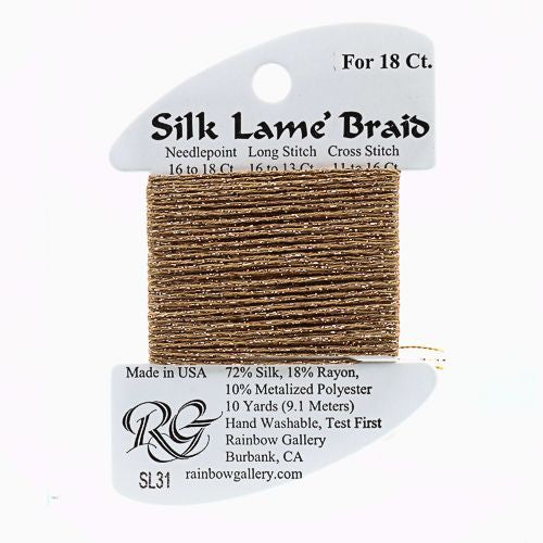 Rainbow Gallery Silk Lame Braid 18 - 031 Copper