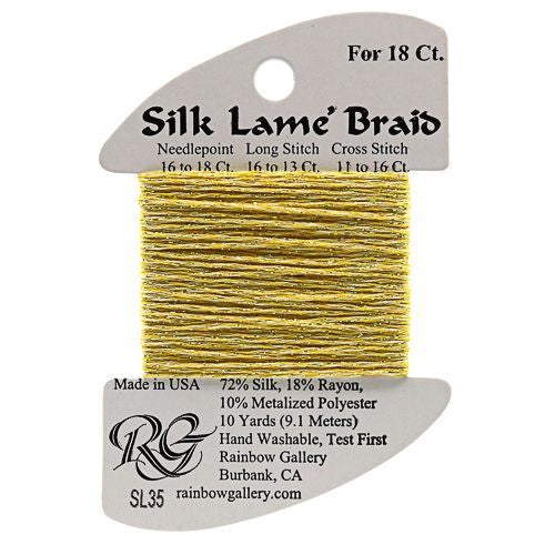 Rainbow Gallery Silk Lame Braid 18 - 035 Buttercup