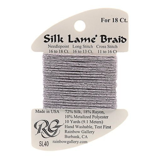 Rainbow Gallery Silk Lame Braid 18 - 040 Dove Gray